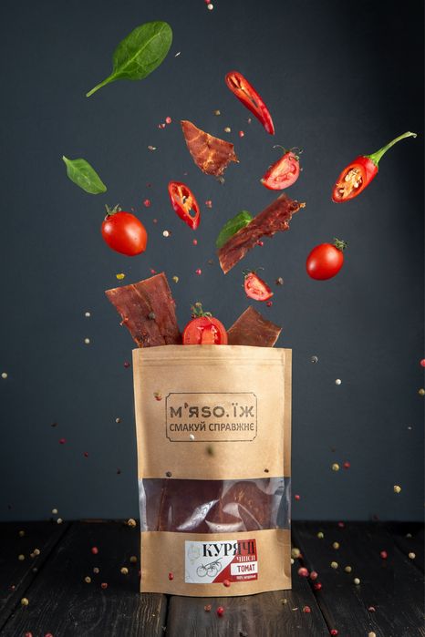 Чипси мʼясні курячі, снеки