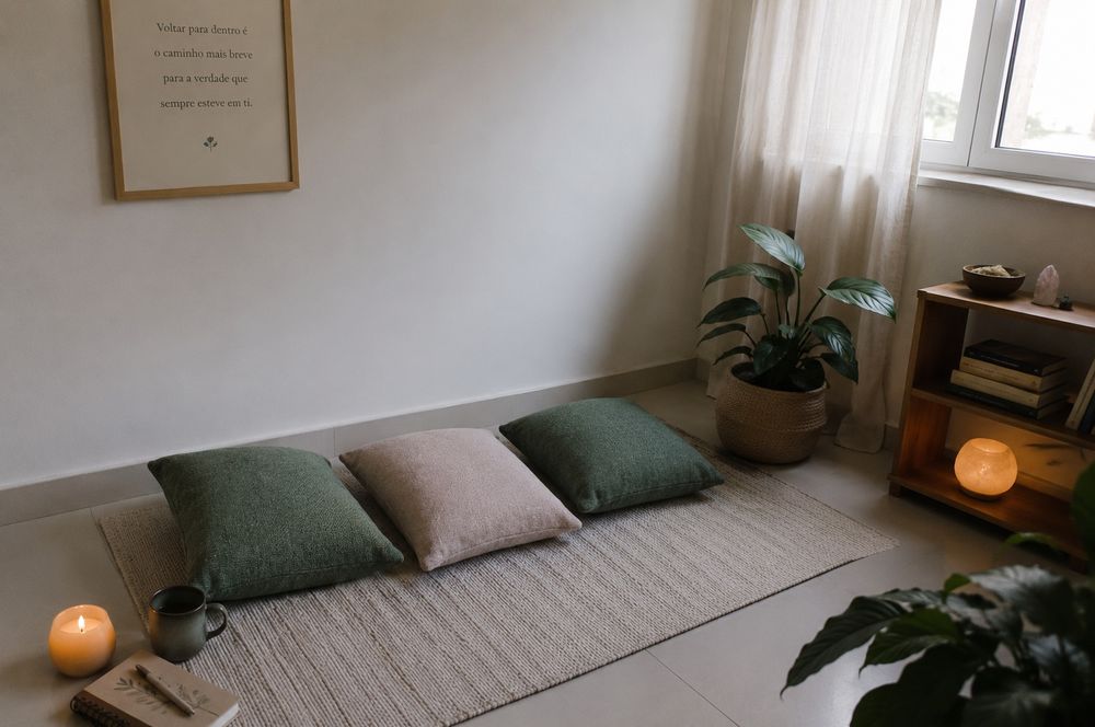 Almofadas de chão para meditação, leitura ou momentos de relaxamento