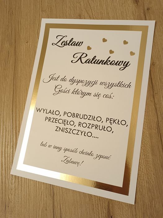 Zestaw koszyk ratunkowy A4 złoto srebro inne