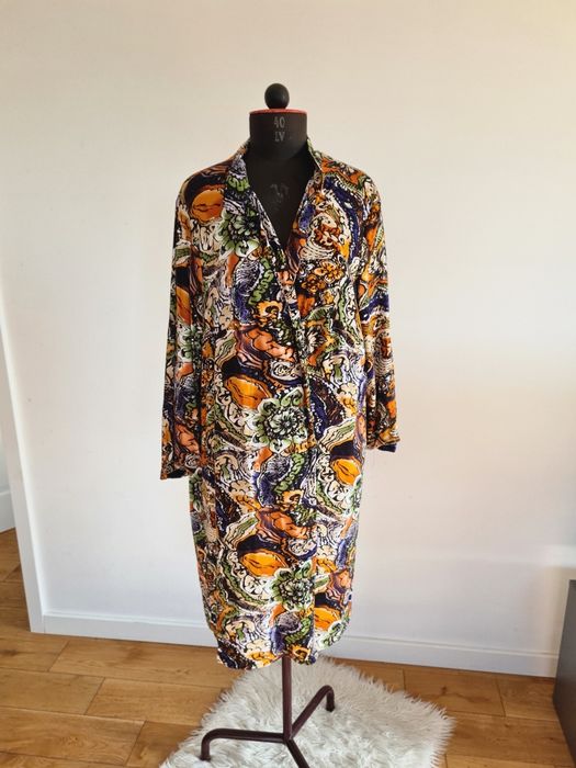 One size szlafrok vintage podomka sukienka płaszcz kąpielowy lata 70te