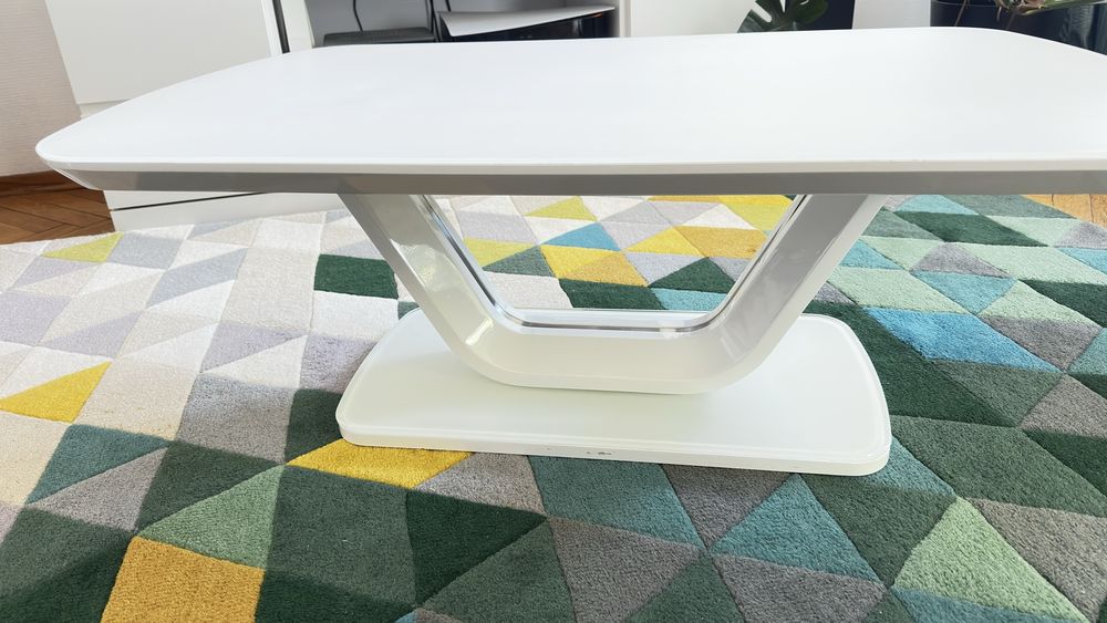 Nowoczesny stolik kawowy biały połysk 110x65 cm / za darmo