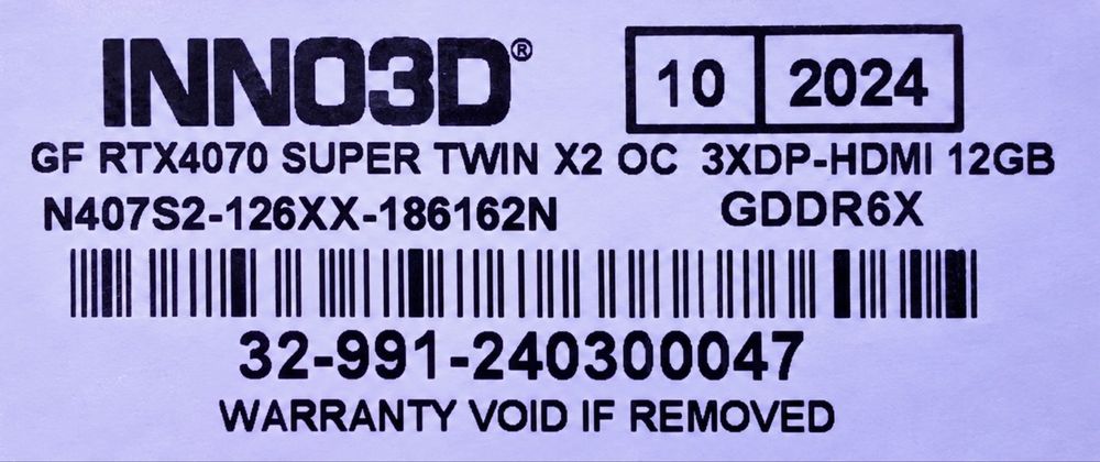 Placa Gráfica INNO3D NVIDIA GeForce RTX 4070 Super 12GB GDDR6
