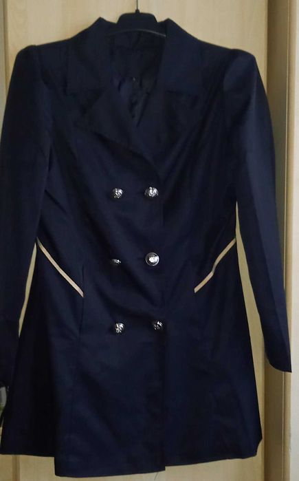 czarny płaszczyk płaszcz elegancki L