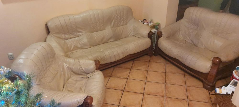 Zestaw mebli skórzanych