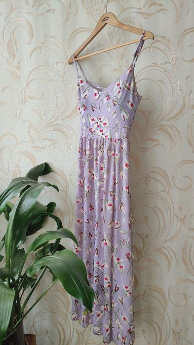 Довгий ліловий сарафан з відкритою спинкою