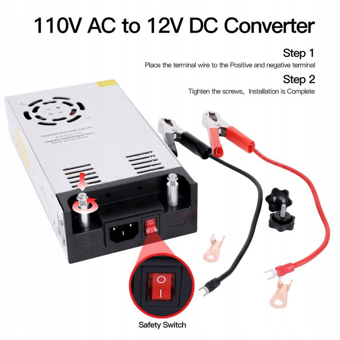 Przetwornica 220V AC na 12V DC Transformator Max 50A 600W