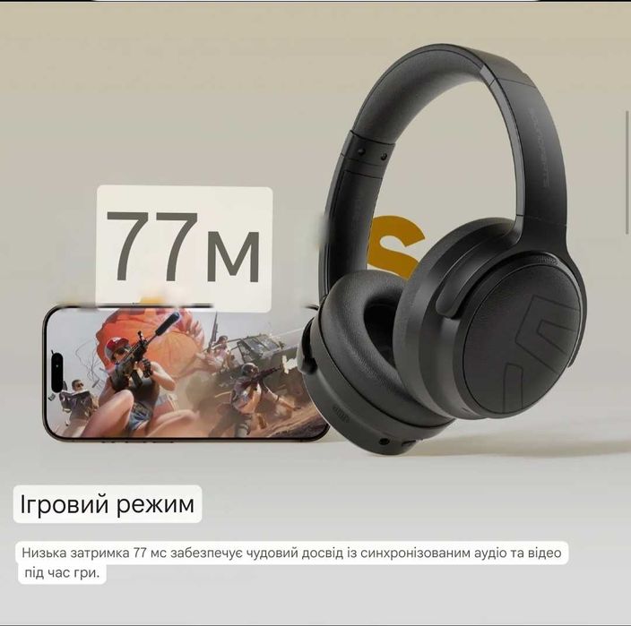 SoundPEATS Space Pro Bluetooth 5.4 Бездротові з ANC 40+10 мм Black