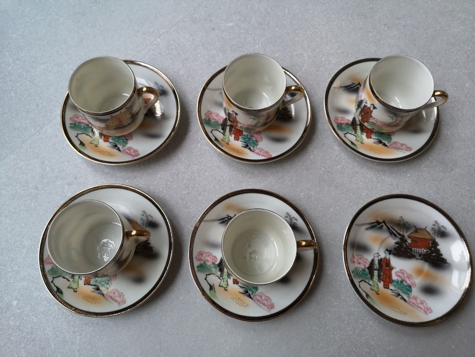 Komplet japońskiej porcelany Kutani