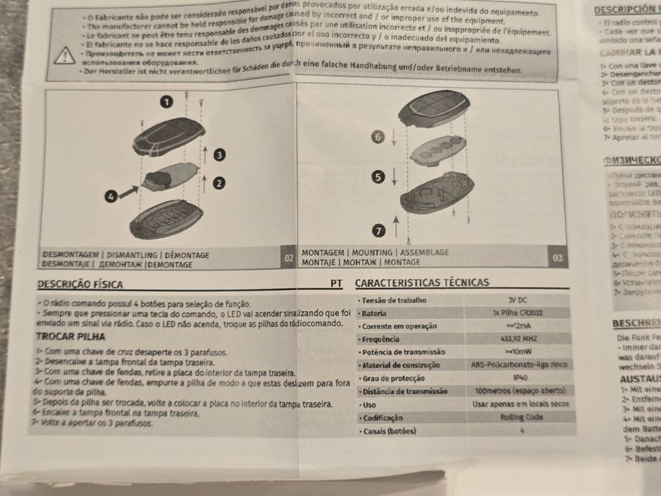 Comandos de portão de garagem