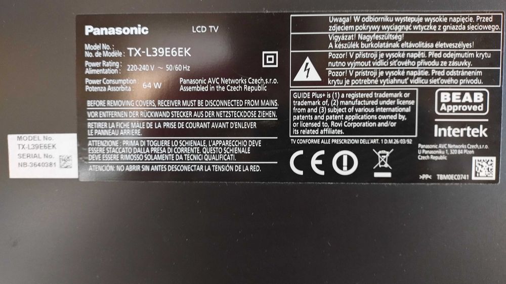 Telewizor Panasonic-TX-L39E6E - 39 cal