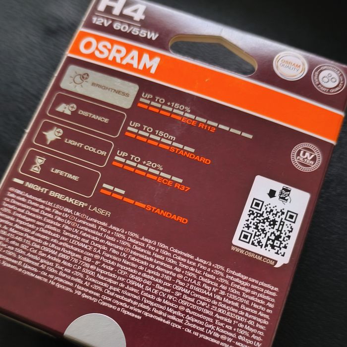 Lâmpadas OSRAM Night Breaker Laser H4,