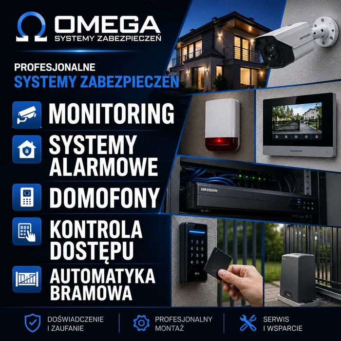 Monitoring/alarm/domofon/kontrola dostępu, kamery instalacja