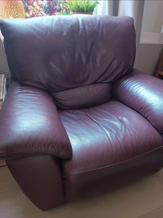 Шкіряний диван реклайнер і шкіряне крісло кожаный диван