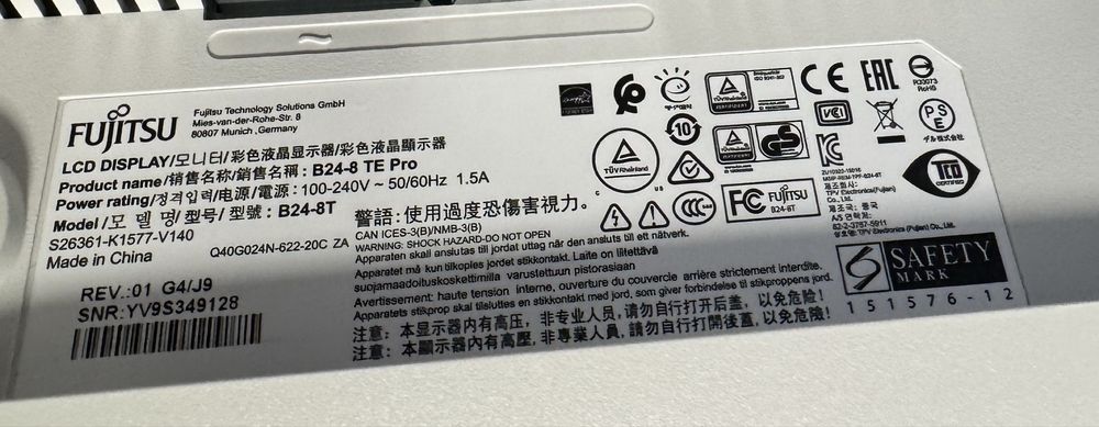 Monitor Fujitsu B24-8 TE Pro – 23.8” IPS | Full HD | BOM ESTADO