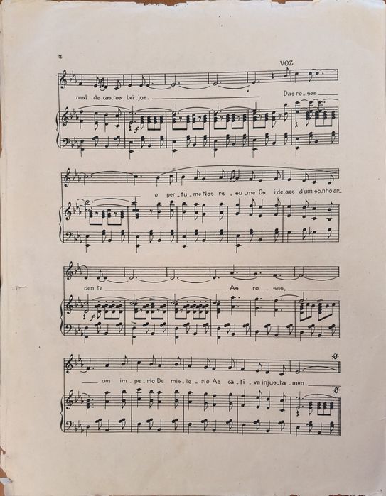 Partitura Rara Antiga "As Rosas" - José Padilla (Selo Original)