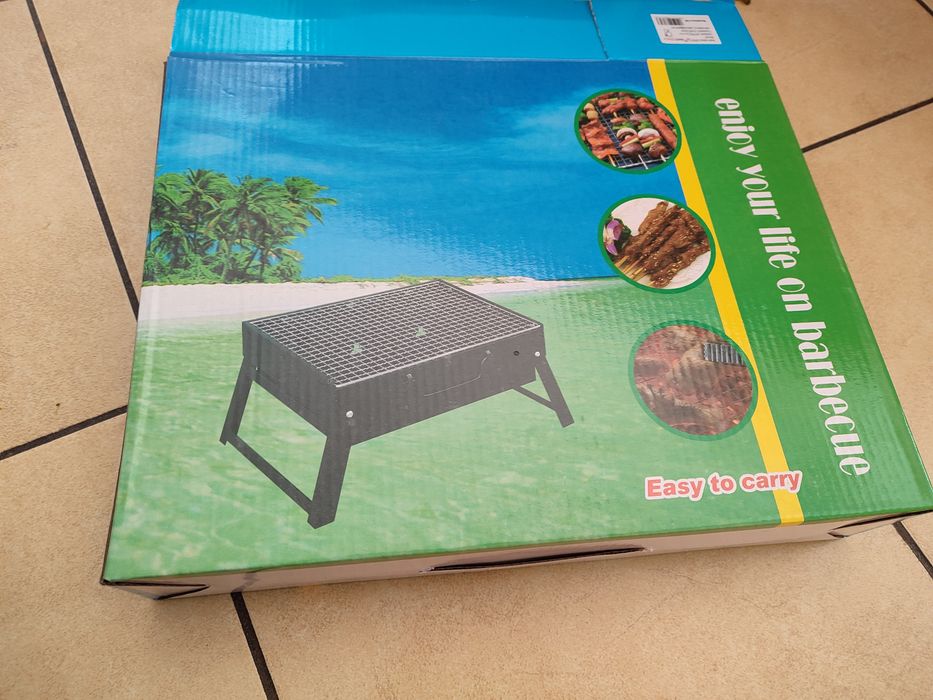 Nowy czarny przenośny mini grill walizka