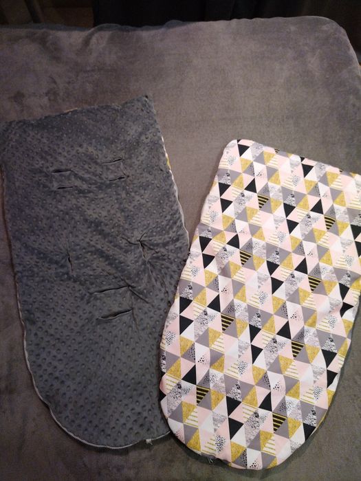 Zestaw na zimę do wózka i gondoli: śpiworek i mufka