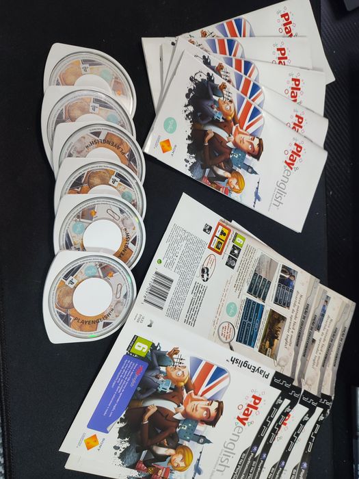 6 jogos PSP - Play English (5 manuais e 6 cover art)