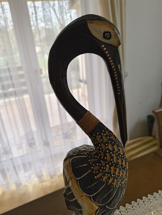 Ptak drewniany czapla