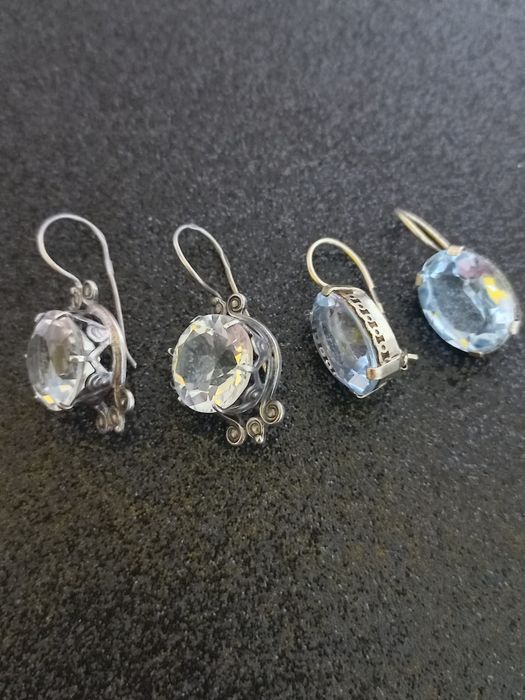 Серьги серебро 875проба звезда