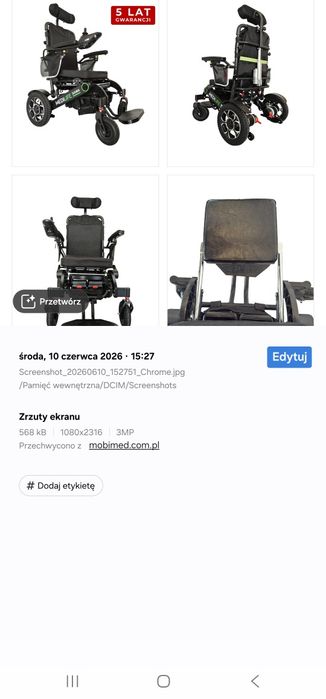 Wozek inwalidzki elektryczny Medilife Sigma nowy