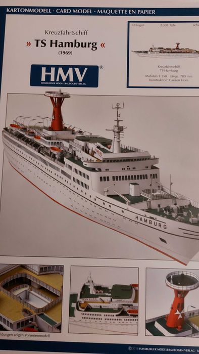 TS Hamburg - niemiecki model kartonowy wycieczkowca