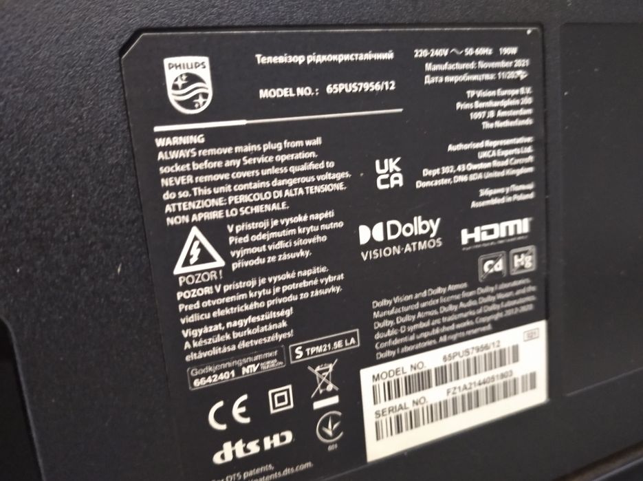 Telewzor Philips 65pus7956 4k Android