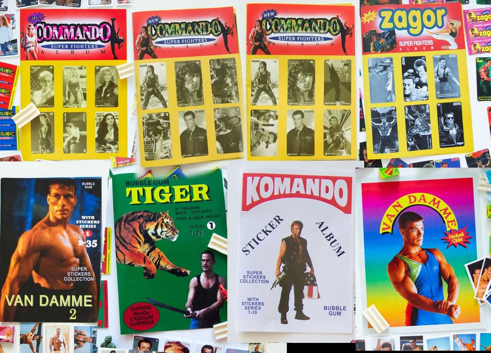 Наклейки commando van damme mortal kombat zagor bifa жвачки 90х