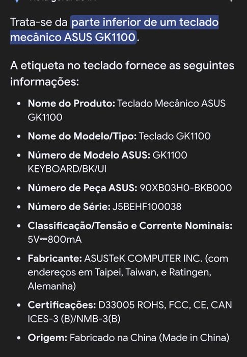 2 Teclado mecânico Asus GK1100 / HP 300