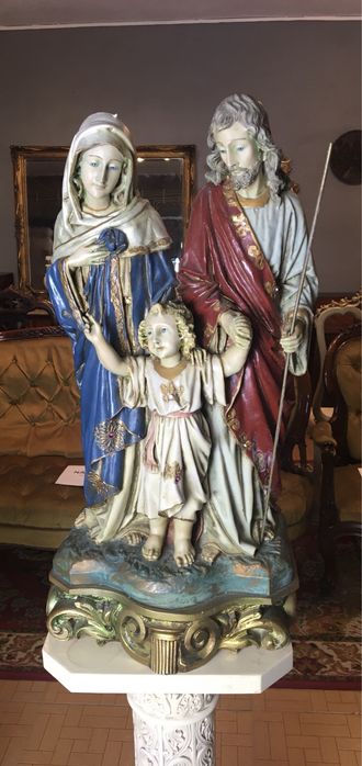 Escultura familia sagrada antigo