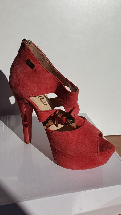 NEW Heel Strap Sandals- Pink High Heel Sandals - Size 37