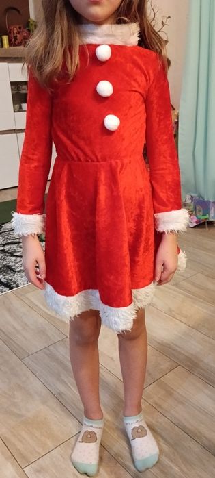 Strój mikołajki sukienka mikołajka rozmiar 122/128