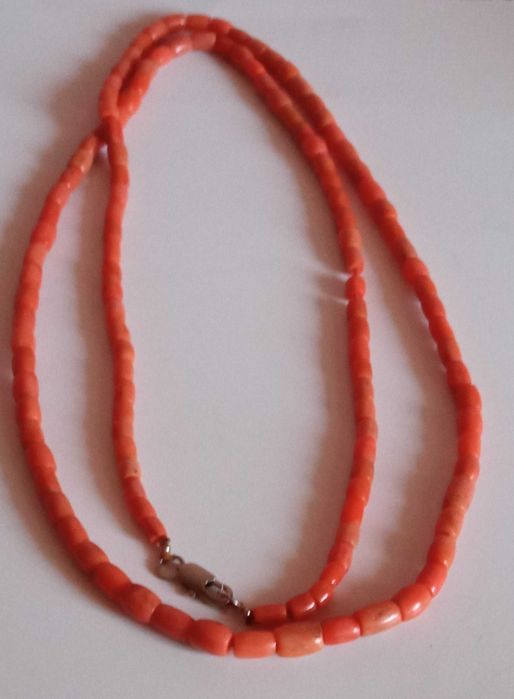 Намисто старовинне з рожевих коралів, 90 см.