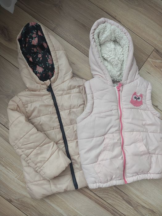 Zestaw kurteczka kurtka wiosenna dziewczęca i bezrękawnik  Pepco 86 92