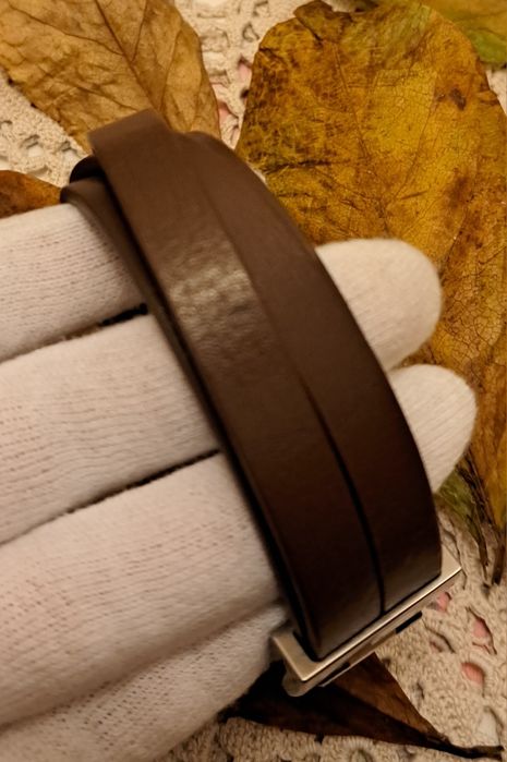 Bransoleta unisex z grubej brązowej skóry naturalnej DOOSTI