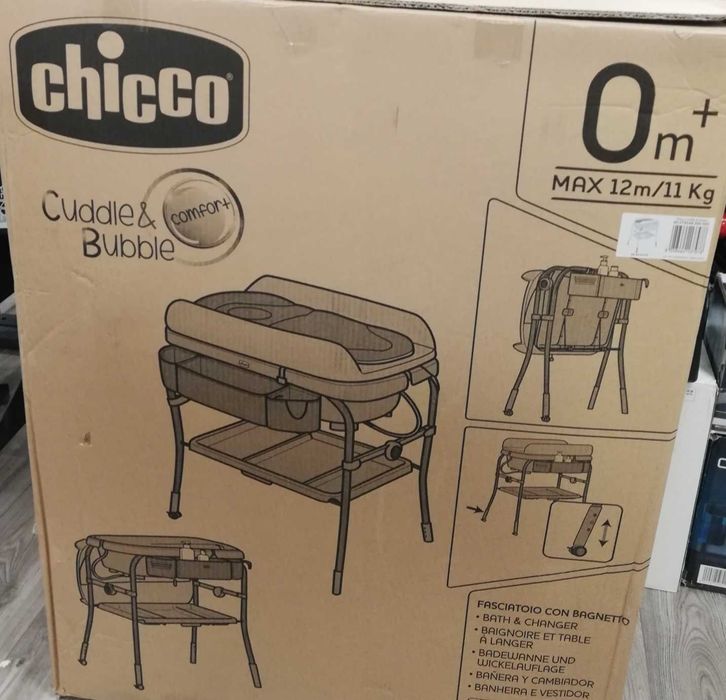Wanienka z przewija ma stelażu nową  Chiccookiem