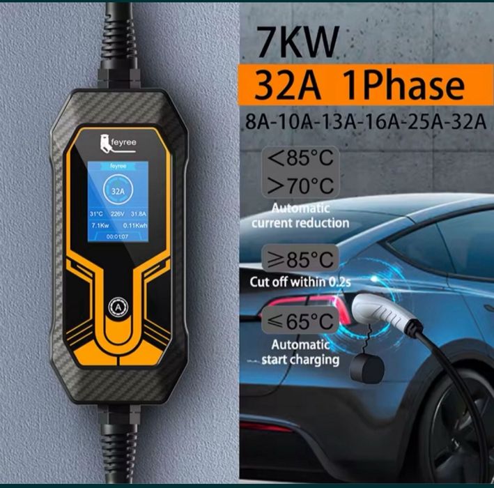 Зарядка Feyree Type Tesla 5м Type1 Type2 7.4KW