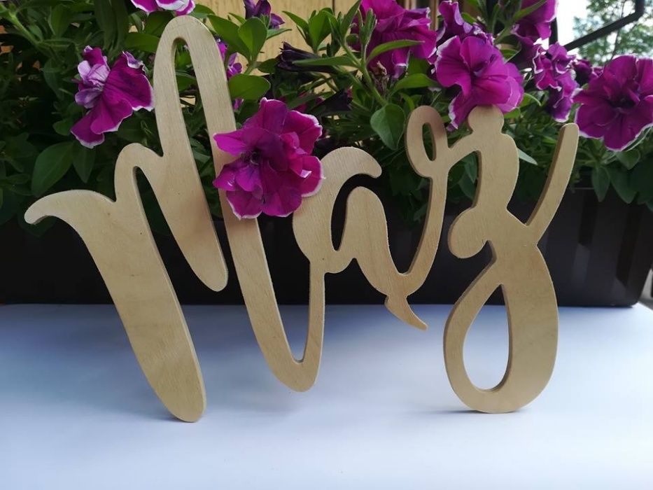 NAPIS MĄŻ ŻONA -Na Oparcia Krzeseł, Stół! Komplet!