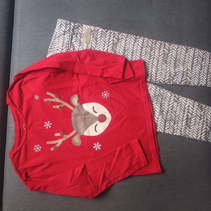 Bluzka świąteczna + legginsy firmy tuss gratis-  rozmiar 134