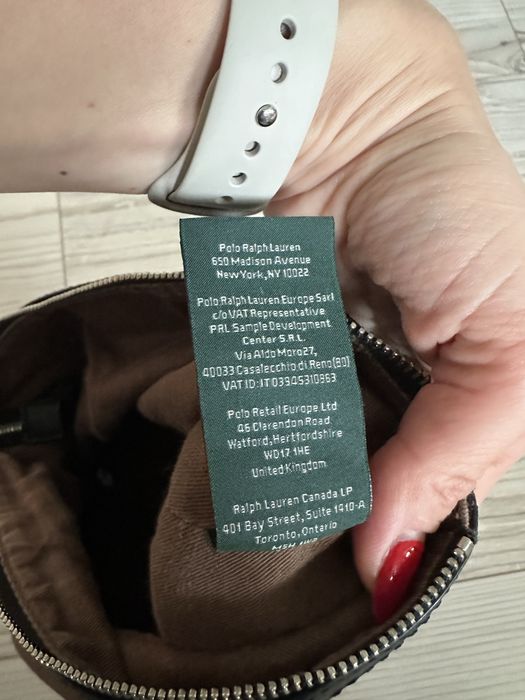 Ralph Lauren oryginalna brązowa kosmetyczka metalowy zamek