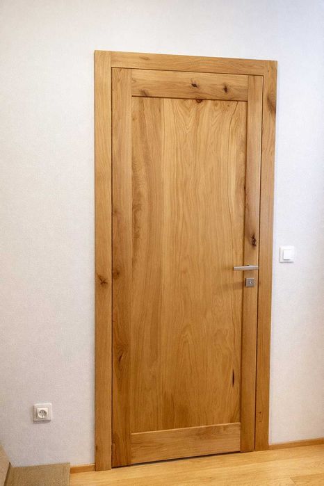 Drzwi drewniane bezprzylgowe dębowe pełne - transport + montaż d
