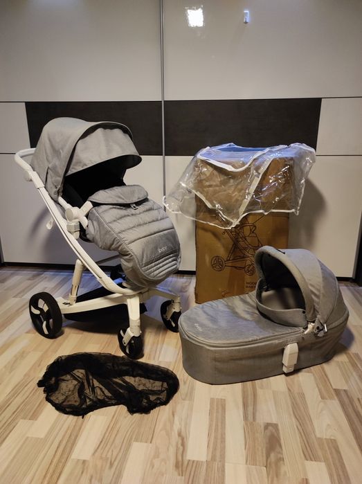 BIAŁY wózek dziecięcy 2w1 ibebe i-Stop spacerówka gondola