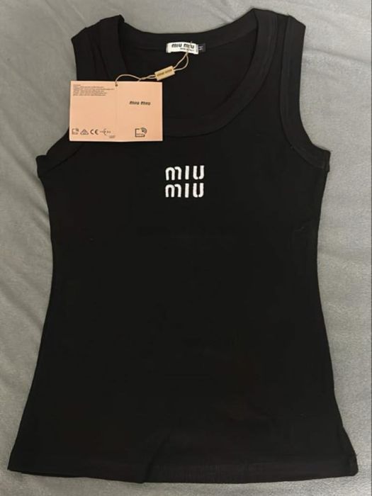 top bluzka czarna miu miu