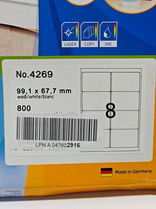 Herma Samoprzylepne Etykiety Do Drukowania 800Szt. 99,1Mm X 67,7Mm