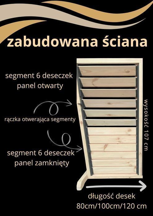 PROMOCJA ! Shutters żaluzje drewniane Zabudowa tarasu Ruchome deseczki