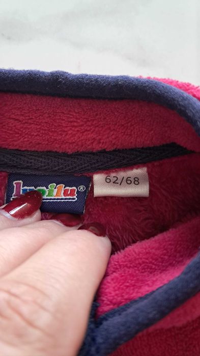 Bluza niemowlęca dziewczęca polarowa be awe some długi rękaw Lupilu