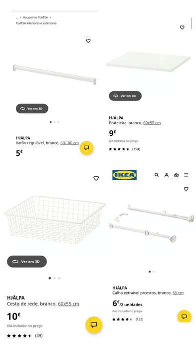 Roupeiro IKEA PLATSA c/2portas 60x57x221cm, em bom estado
