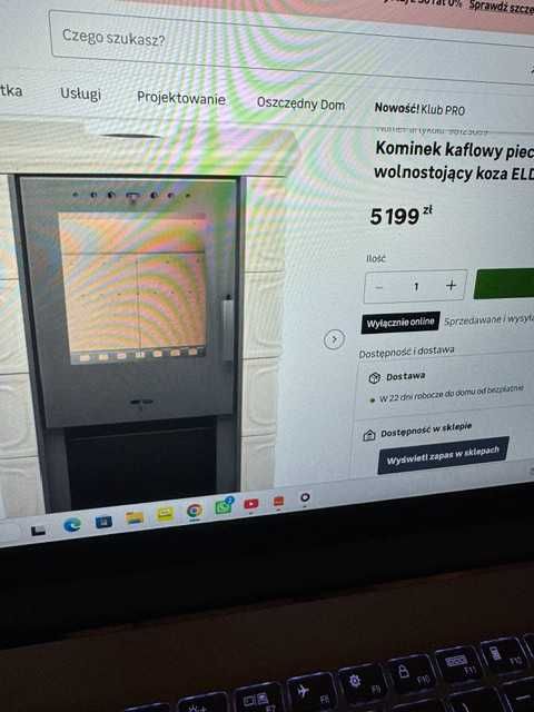 Kominek kaflowy piec wkład kominkowy wolnostojący  ELDUR cappuccino