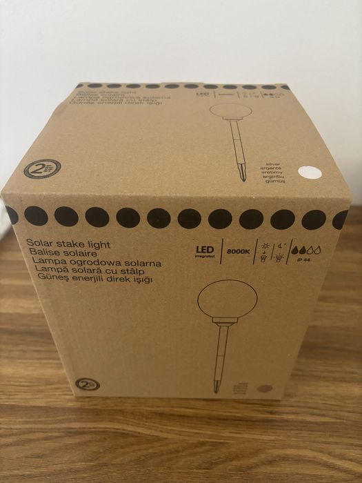 Lampka solarna duża 20 cm stalowa!