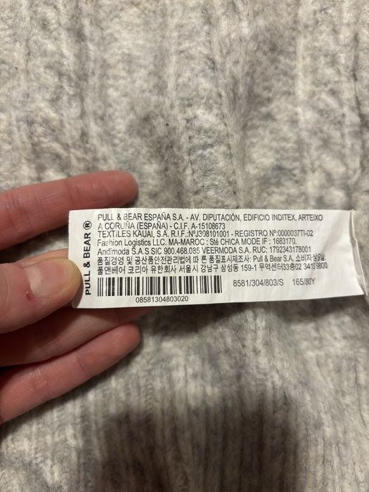 Kardigan szary na guziki Pull&Bear S/36